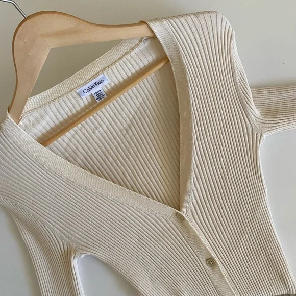 Calvin Klein Ribbed Knit Cardigan - Picture 3 of 9